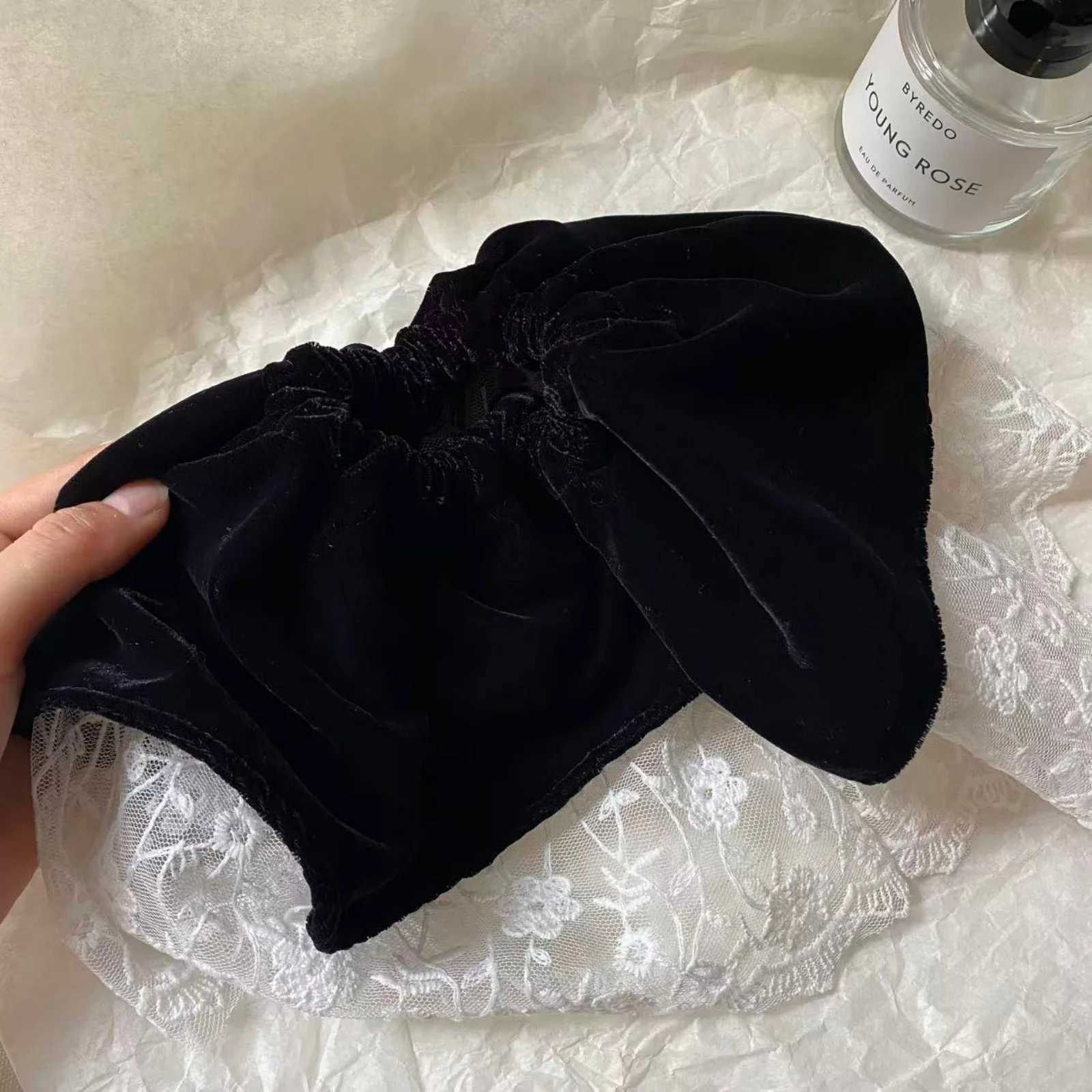 1PC Womens Autumn Winter Velvet Lace Hair Scrunchie Vintage Elegant Hair Accessory Elastic Hair Band Stylish Hair Decoration H260324
