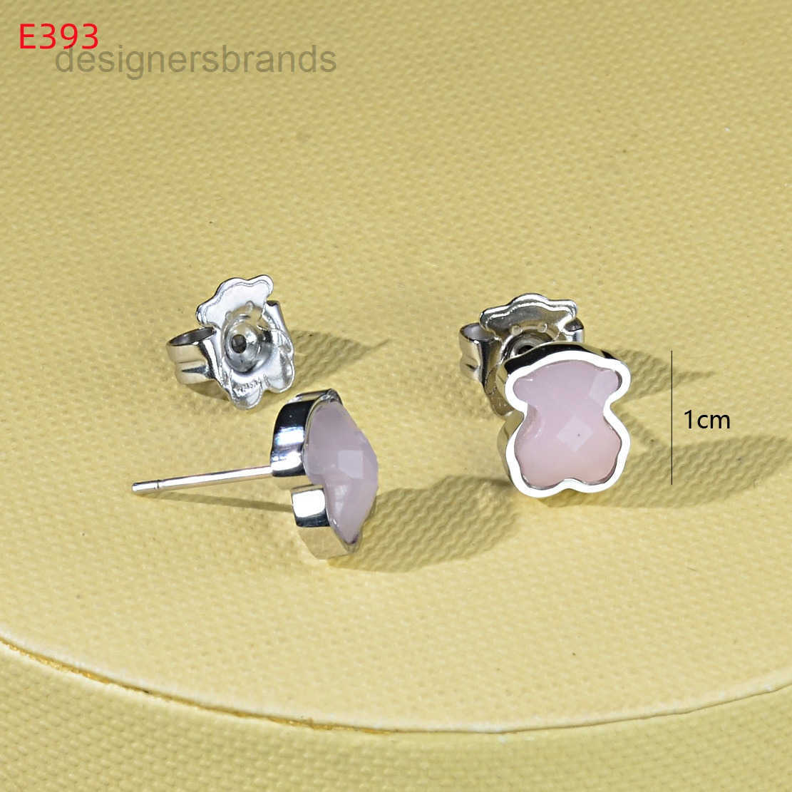Fashion Women Girls Bear Silver Rose Gold Stainless Steel Small White Black Pink Glass Zircon Heart Animal Span Stud Earrings Jewelry