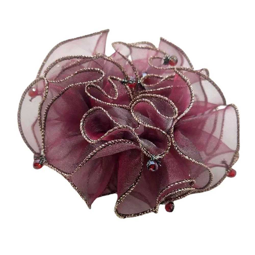 Large Hair Band High Elastic headband Flower Elegant golden Starry Sky Hair Volume Bubble Headband for women H260324