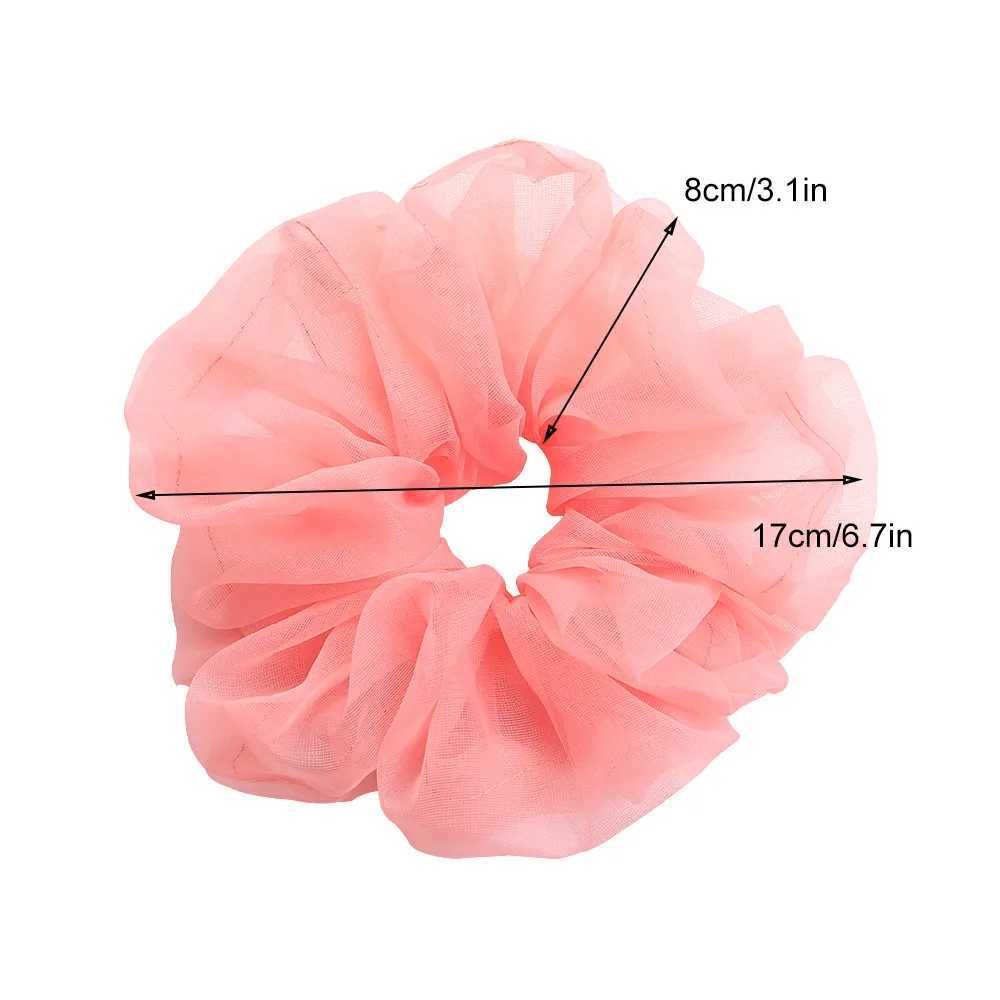 Spring summer organza hair scrunchie large fairy chiffon women Elastic Hair Band Ponytail Holder Hair Tie Girl Gum Accessories H260324