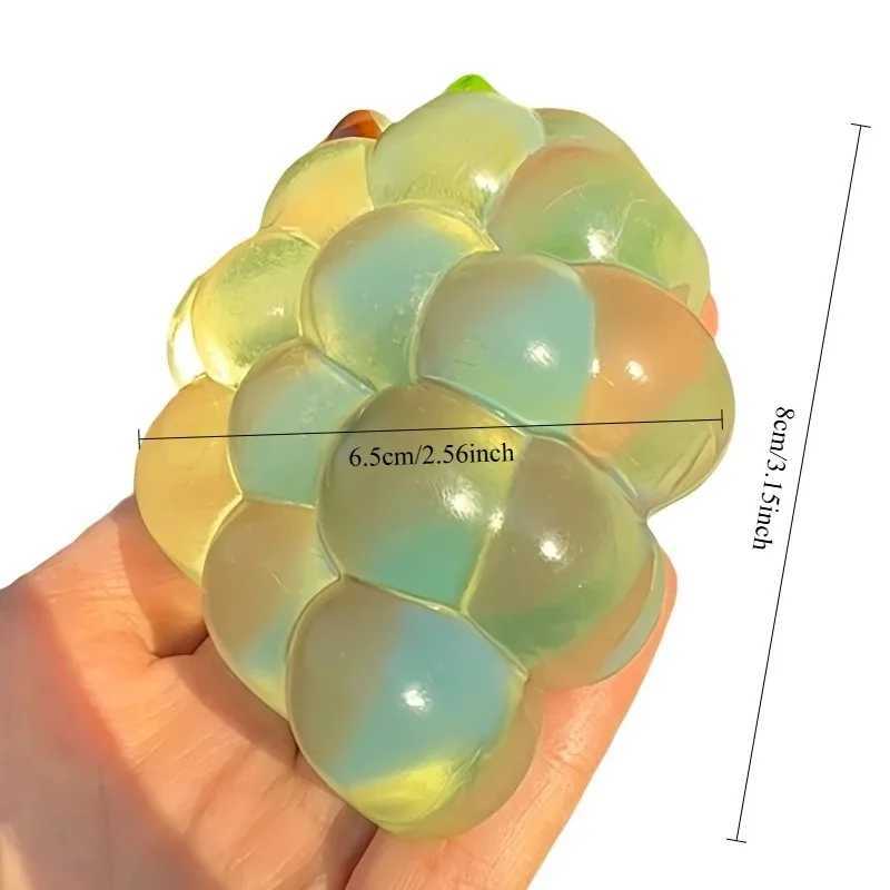 Taba Squishy Handmade Grape Squeeze Toy Sticky Fruit Stress Relief Slow Rebound Sensory Fidget Toy for Anxiety and Focus Gift H260324