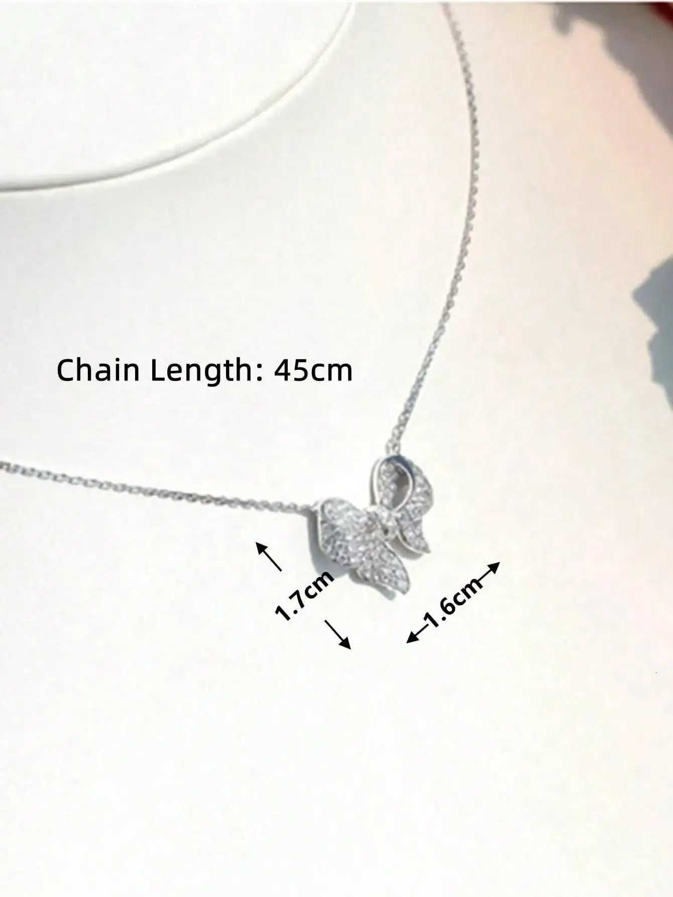1 PC Teen Bow Cubic Zirconia Fashion Necklace Pendant For Girls For Birthday Gift H260324 - view 6