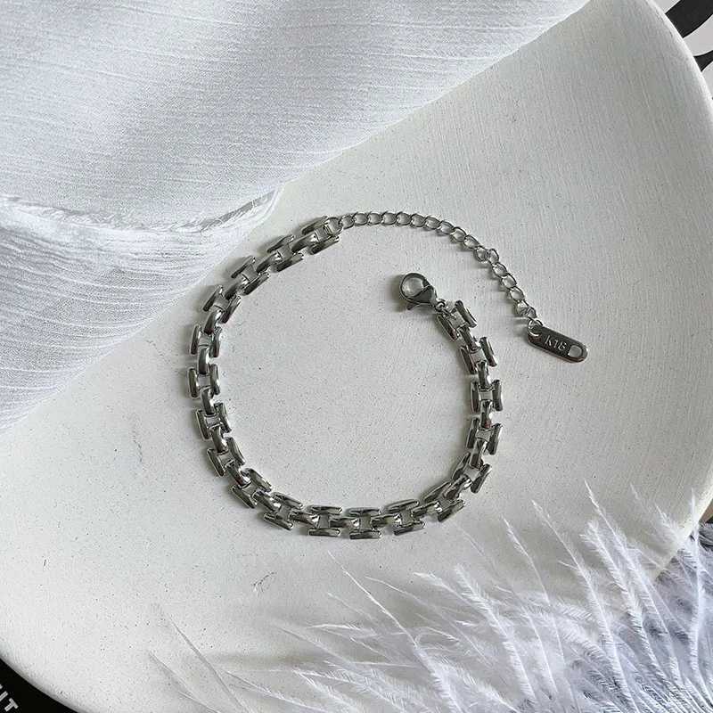 Square Link Watch Band Chain Style Cool Classic Minimalist Stainless Steel Gold Plated Fashion Jewelry Gifts For Women H260323 - view 7