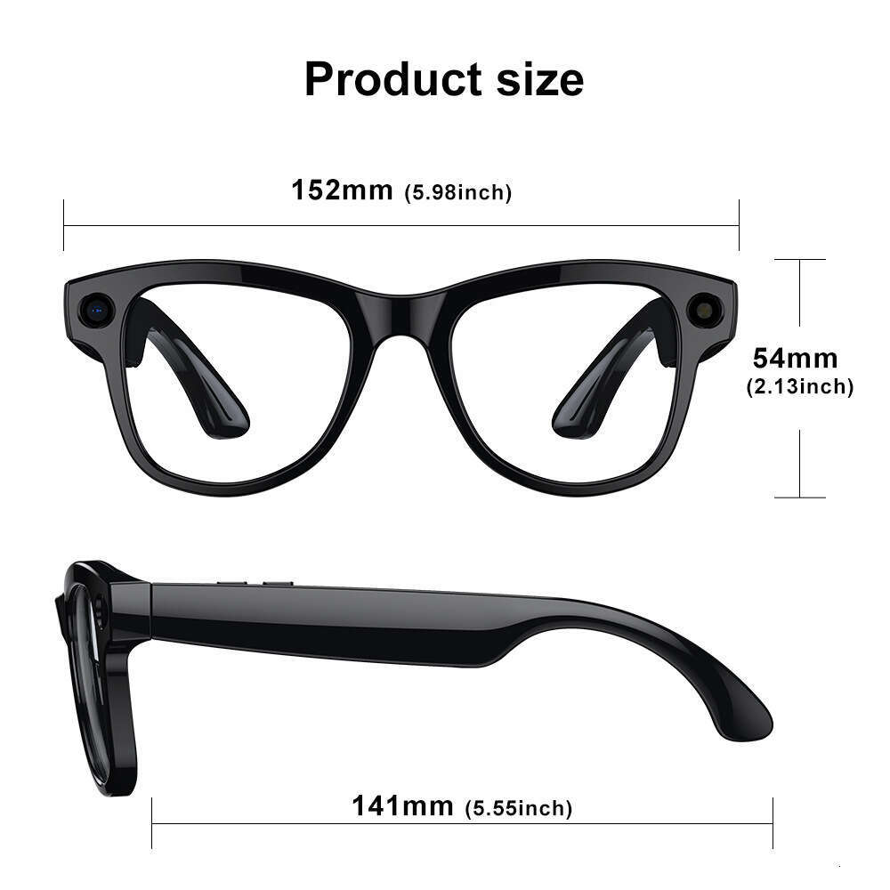 Brand M02 Smart AI Glasses 8MP HD Camera, Reverse Charging Case, WiFi Transfer, Object Recognition & Real-Time AI Translation CKS