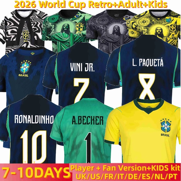 26 27 Brasil soccer jerseys Ronaldinho 2002 2004 camisa de futebol 2010 classic BraziLS 1994 1997 1998 RIVALDO ADRIANO 2006 kids Adult short long sleeves Retro shirt