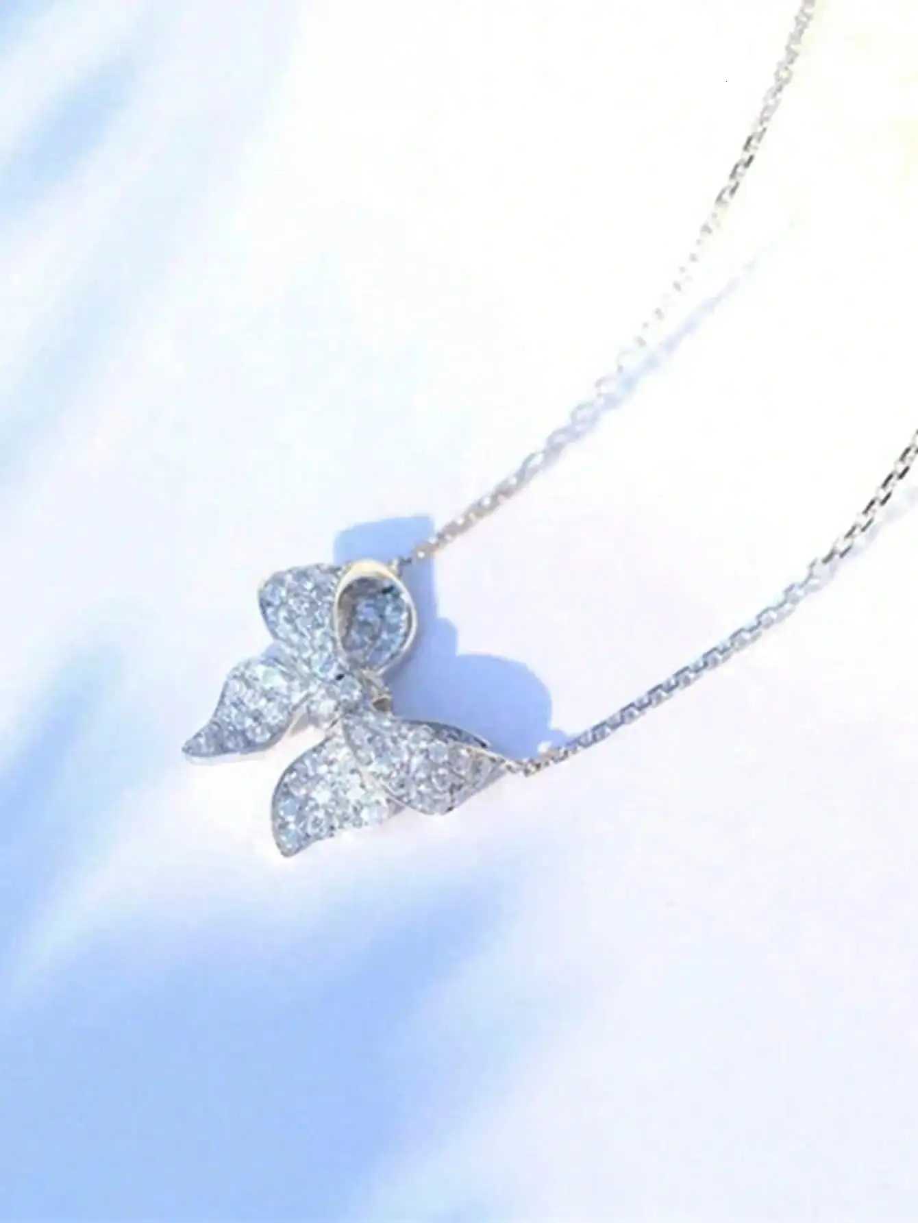 1 PC Teen Bow Cubic Zirconia Fashion Necklace Pendant For Girls For Birthday Gift H260324 - view 4