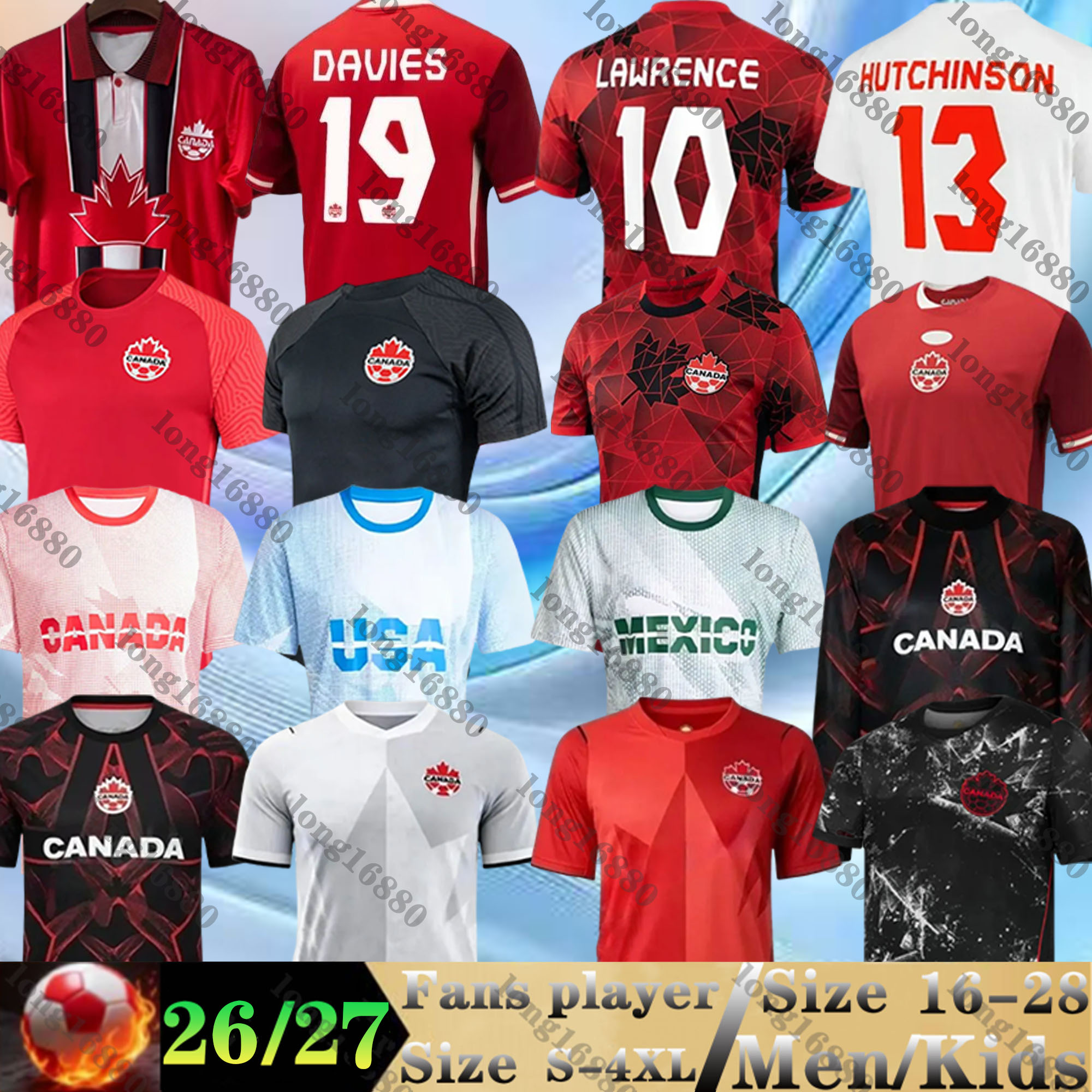 2026 2027 World Cup Canada national Soccer Jerseys J. DAVID LARIN DAVIES home away men third black EUSTAQUIO FRASER 24 25 26 27 football shirt BUCHANAN LARYEA CAVALLINI