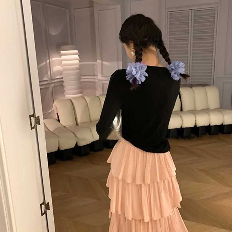 Lystrfac 1/2Pcs Oversize Scrunchies Lace Hair Ring Mesh Dot Big Hair Rope Female High Elastic Rubber Band Hair Accessories H260324