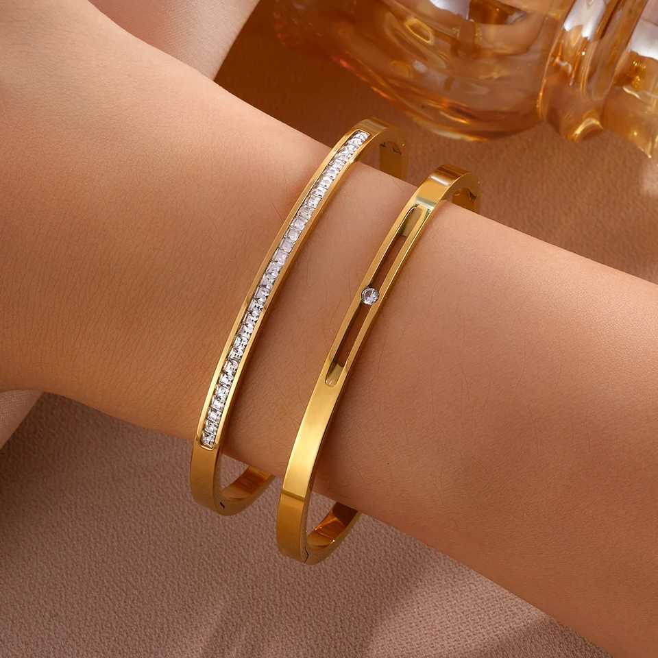 Yupsk Exquisite Sparkling Crystal Zircon 2Pcs Set for Women Minimalist Fashion Stainless Steel Jewelry Gift H260323 - view 4