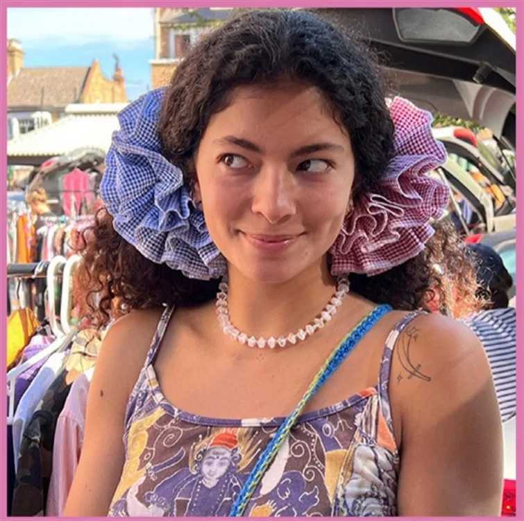 Small Design Hair Scrunchies For Woman Summer Cute Four Layer Plaid Headwear Pure Cotton Edge Extra Large Intestinal Hair Loop H260324