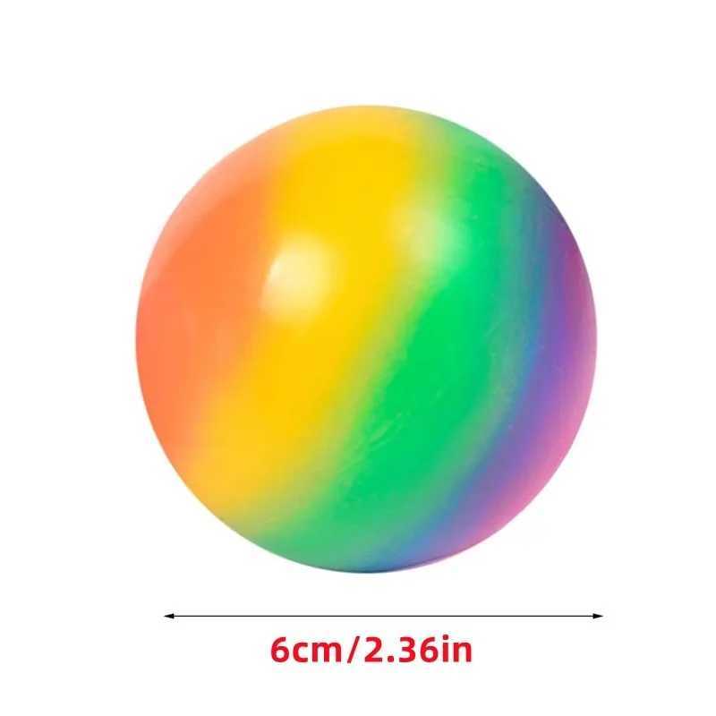 Creative Gradient Rainbow Flour Stress Relief Ball Toys Squeeze Slow Rebound Prank Ball for Kids Finger Training Toy Ball Gifts H260324