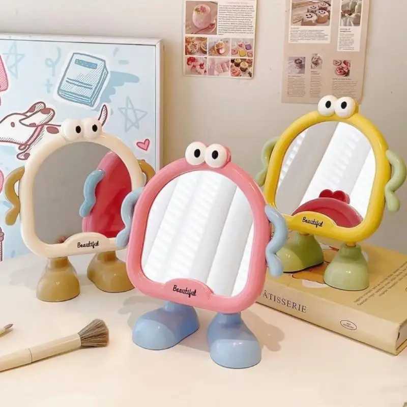 Big Eyes Cute Makeup Mirror Decorative Mirrors Desktop Bedroom Home Student Dormitory Portable Small Mirror Adjustable Angle H260324