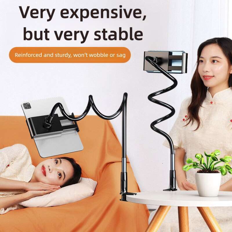 lazy holder phone tablet stand aluminummagnesium alloy clampon flexible gooseneck bracket universal for bed desk home office 360 adjustable support - view 3