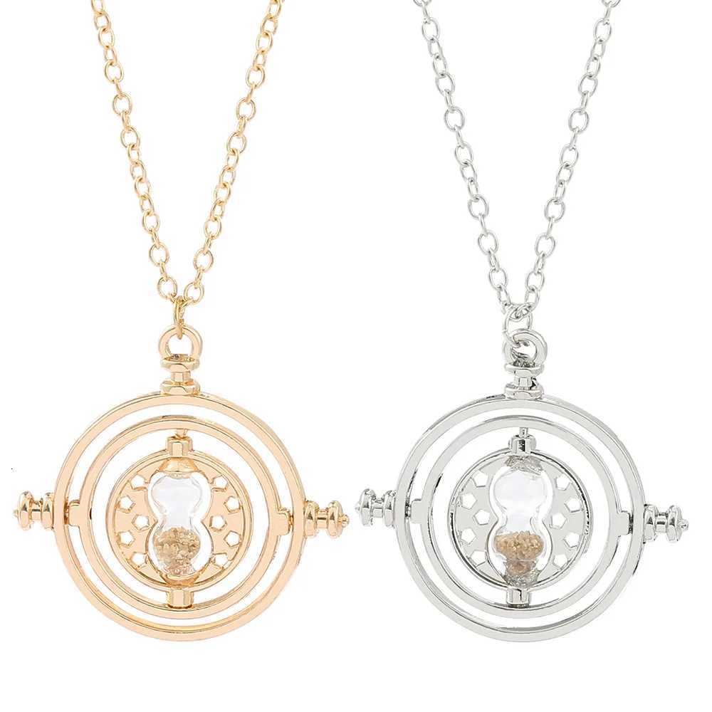 Rotating Hourglass Pendant Necklace for Women Time Turner Inspired Jewelry in Gold and Silver H260324 - view 4
