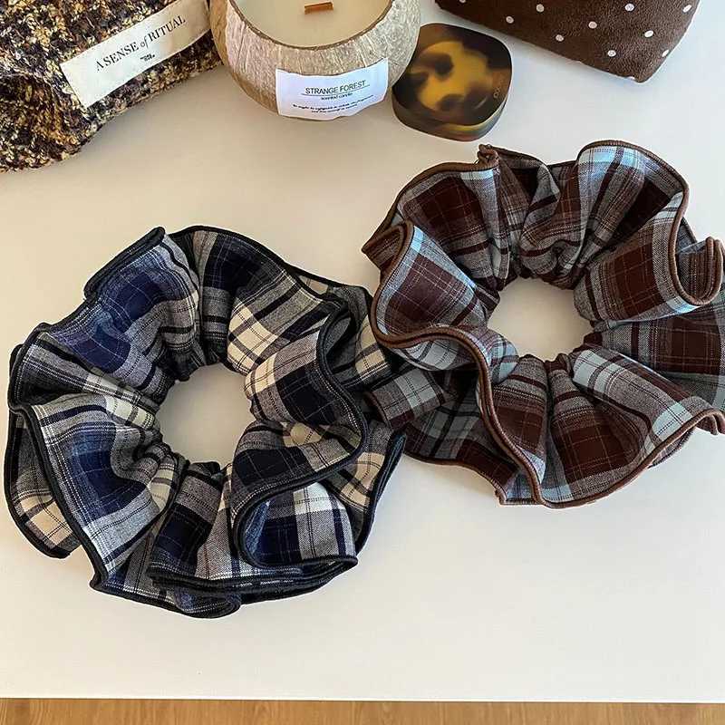 Korean-Style Four-Layer Stitched Plaid Scrunchie For Women Versatile Hair Tie And Hair Accessory H260324