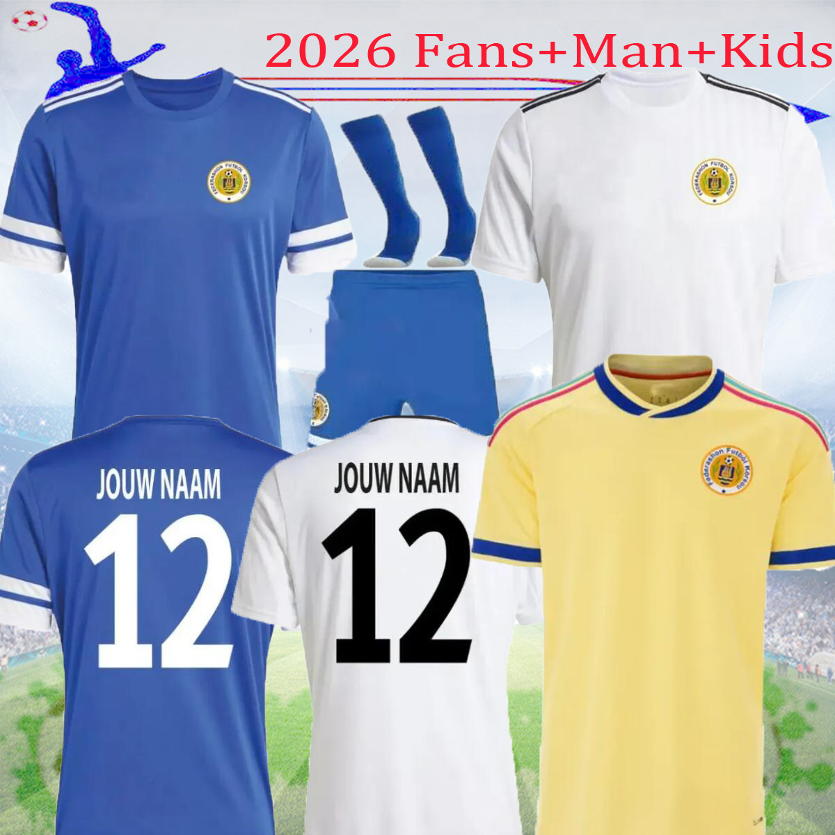 S-4XL 26 27 Curacao Soccer Jerseys 2026 2027 Home Away Fans Players Men Kids Football Jersey Shirt Kit BACUNA CHONG