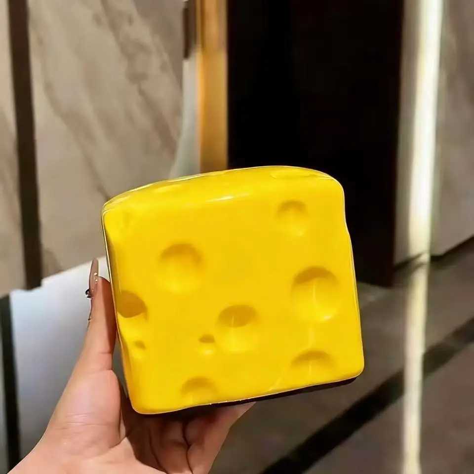 6cm Square Cheese Simulation Cheese Pinch Decoration Slow Rebound Shape Vent Decompress Pinch Cheese Soft And Relaxed H260324