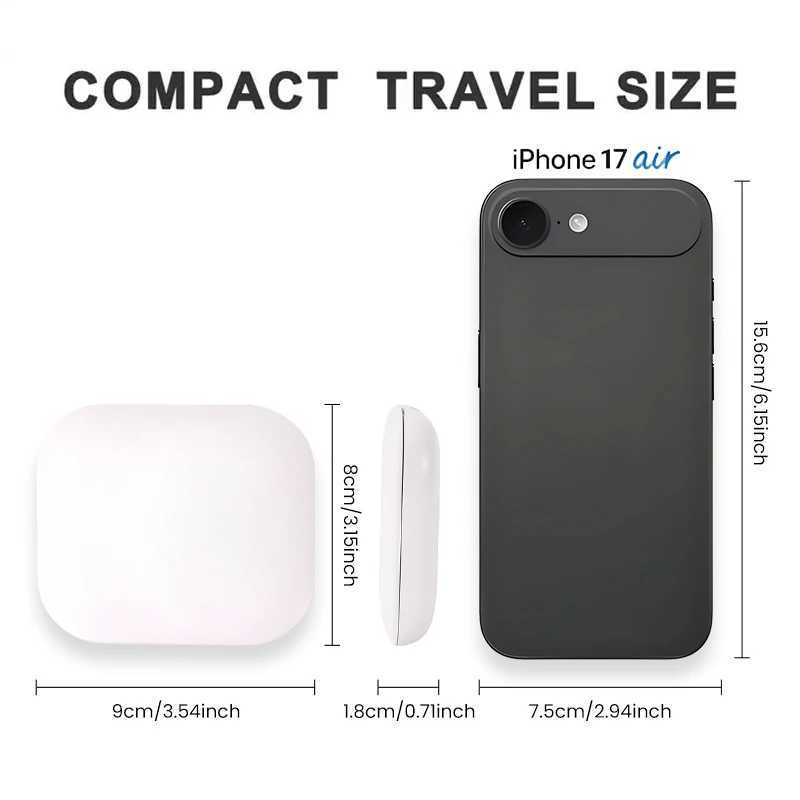 2X magnifying Compact Vanity Makeup Mirror with Lights Travel Mini Folding Portable Handheld Pocket LED Cosmetic Mirror for Gift H260324