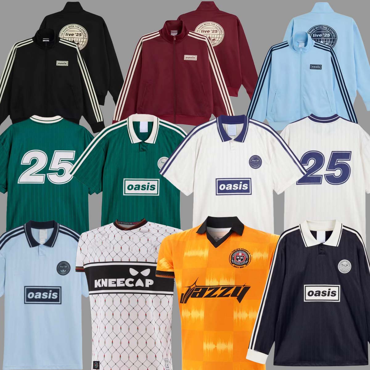 24 25 26 Oasis Tour Jacquard Jersey soccer maillot de foot football black Oasis Live Bohemians 2025 2026 135th Anniversary Football Shirts Fontaines OasisS jacket