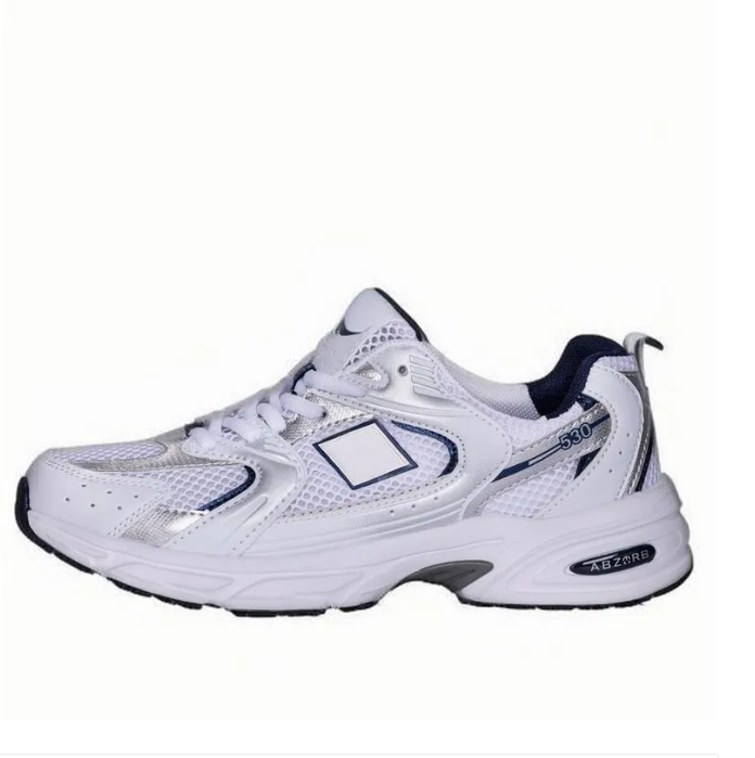 10A Original New NBABalance 530 Classic Vintage Mesh Fabric Faux Leather Casual Men's and Women's Running Shoes White Silver MR530SG AAAAA
