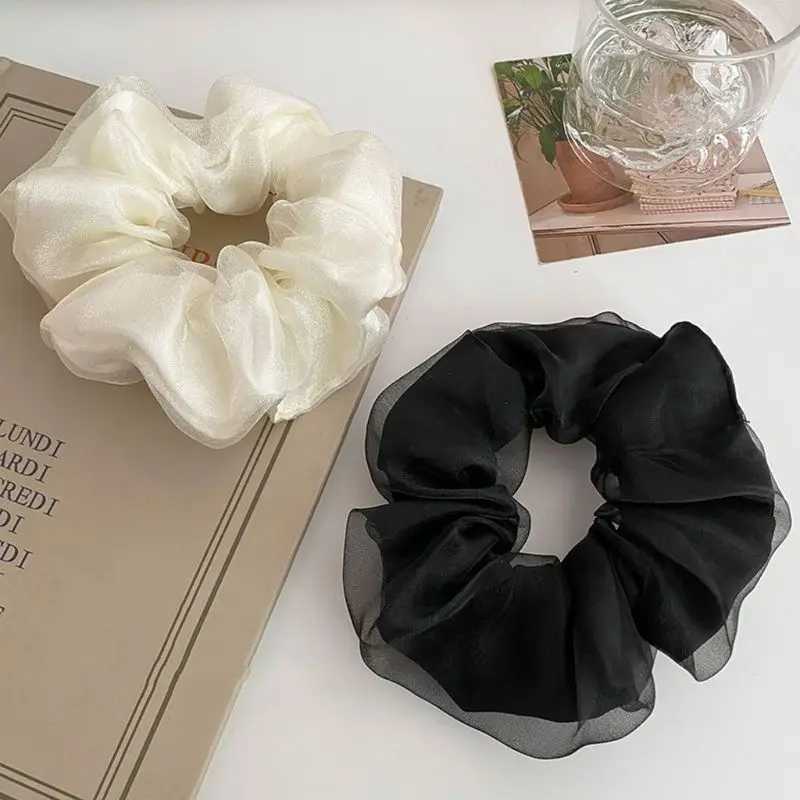 3pcs Solid Color Netting Simple Forest Style Hair Tie Headband High-End Headband Elegant Hairband H260324