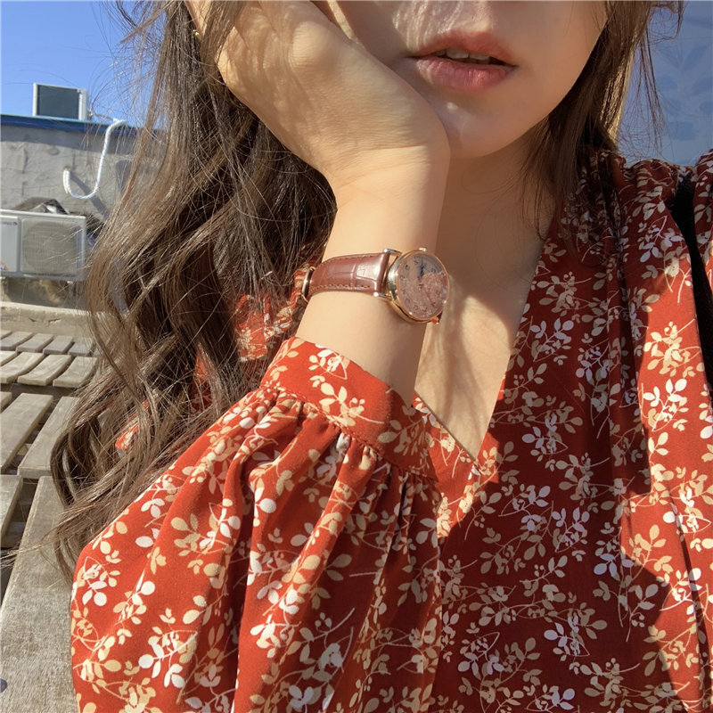 2026 Spring New French Retro Style Elegant Long Dress Loose And Slimming Long Sleeve V-neck Chiffon Floral Dress Designer Dress For Women