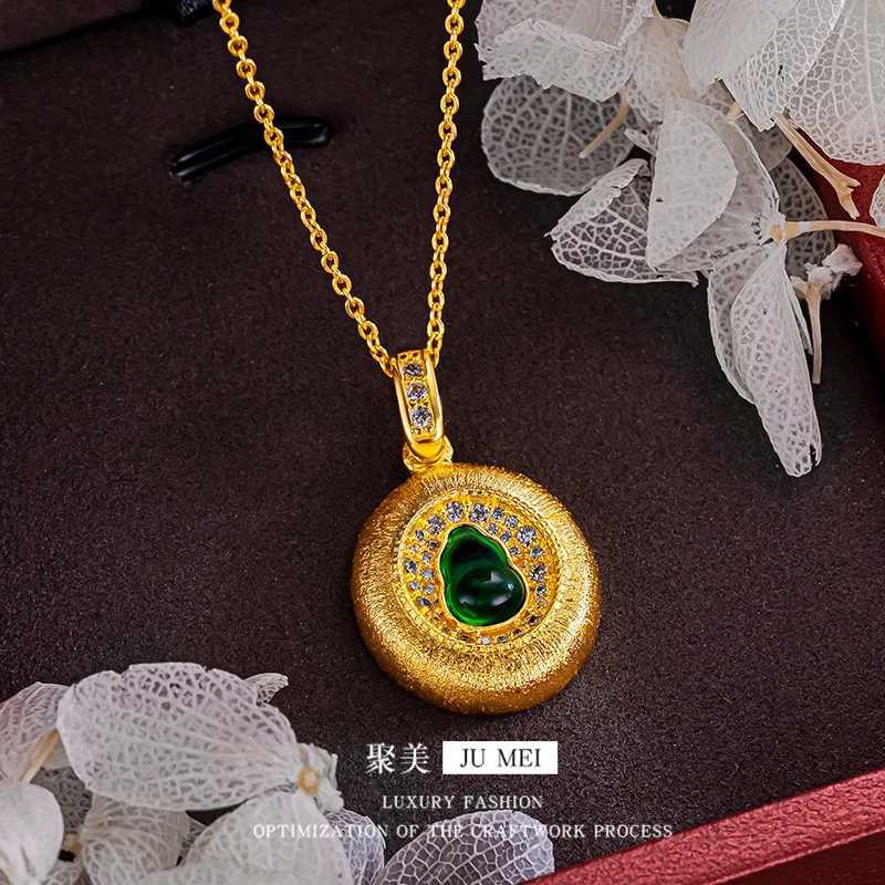 9999 24K real gold store same gold childrens necklace jade gourd sexy pendant beautiful jewelry H260324 - view 4