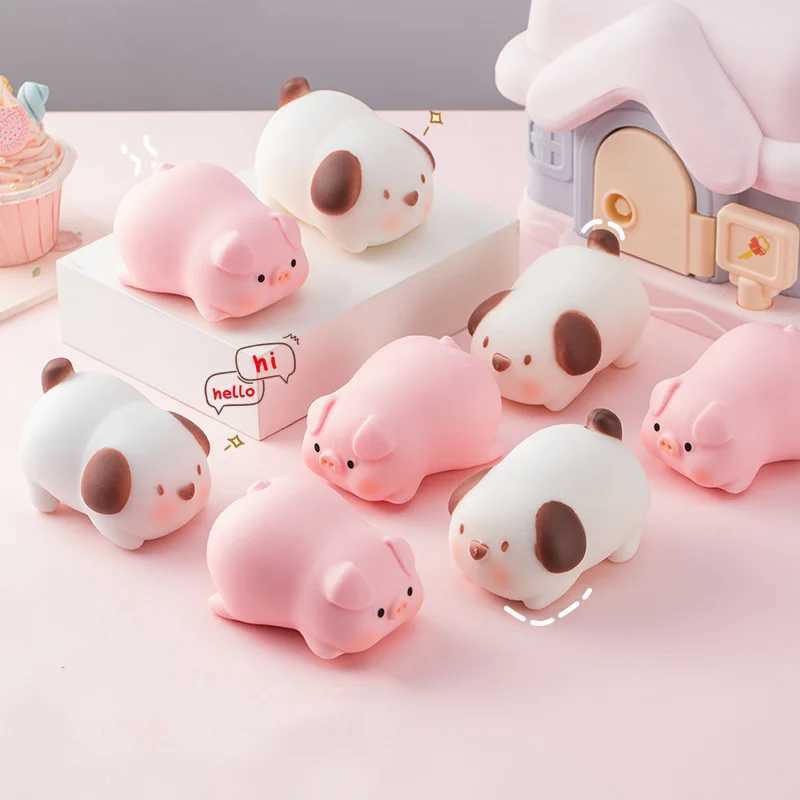 Pig Dog Anti Stress Toys Flour Stress Ball Cute Cartoon Animal Squishy Squeeze Vent Balls Stress Relief Pinch Toy Kids Doll Gift H260324