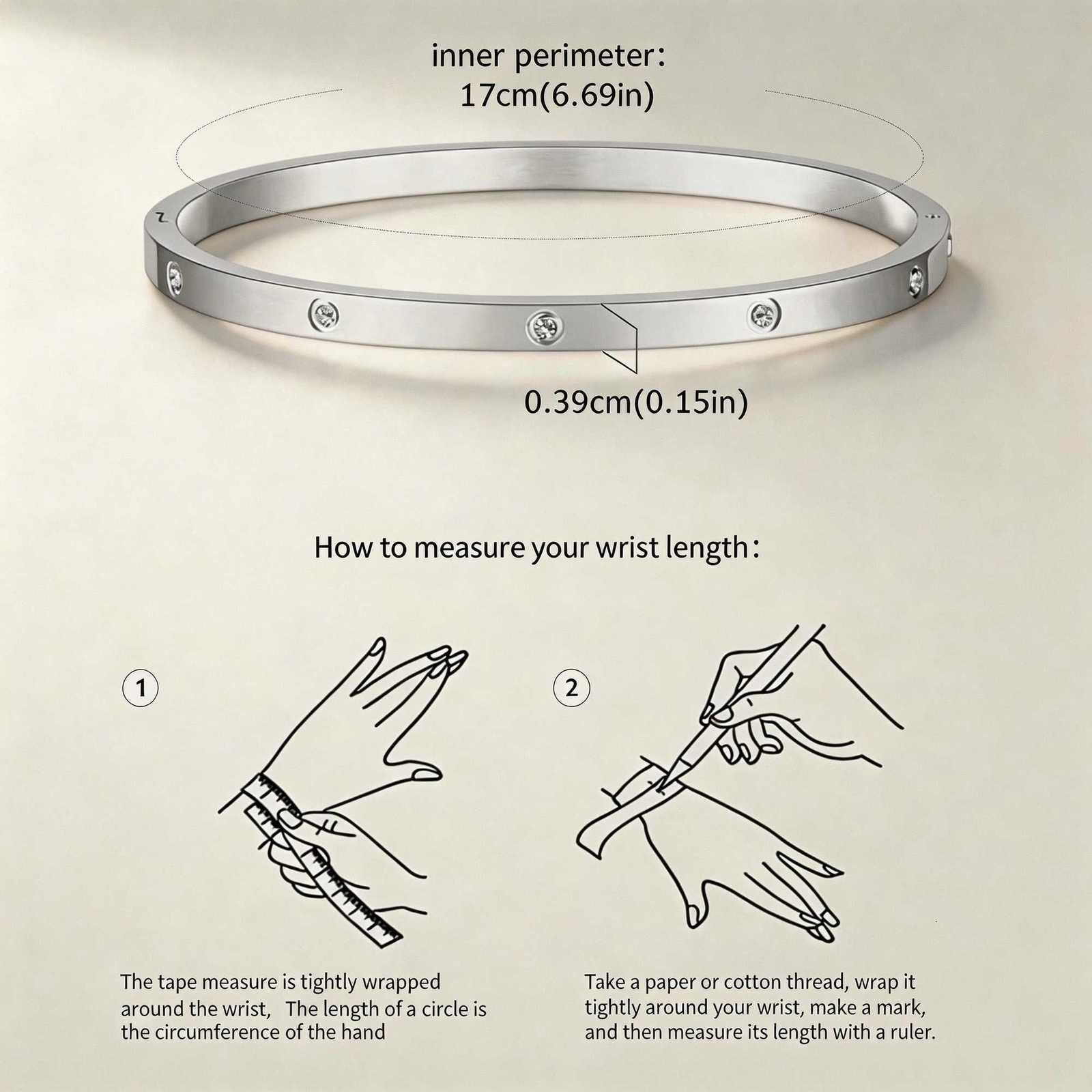 Luxury Crystal Bangles For Women Stainless Steel Stackable Waterproof Jewelry Gifts for Girlfriend Mom Wife H260323 - view 6