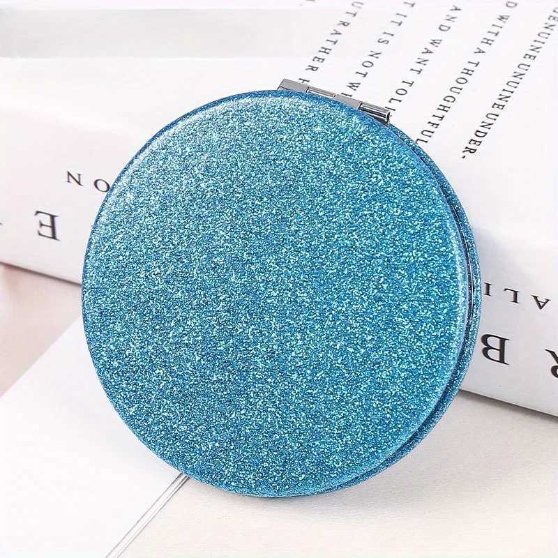 Double-sided Compact Folding Makeup Mirror for Travel - Portable Handheld Beauty Mirror with FlashWomens Gift Pocket-Sized H260324