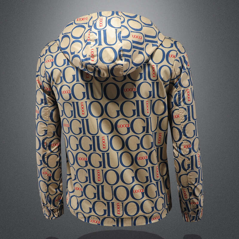 Spring And Autumn Fashion Trend Versatile New Printed Hooded Men's Casual Slim-Fit Jacket Asia Size - view 5