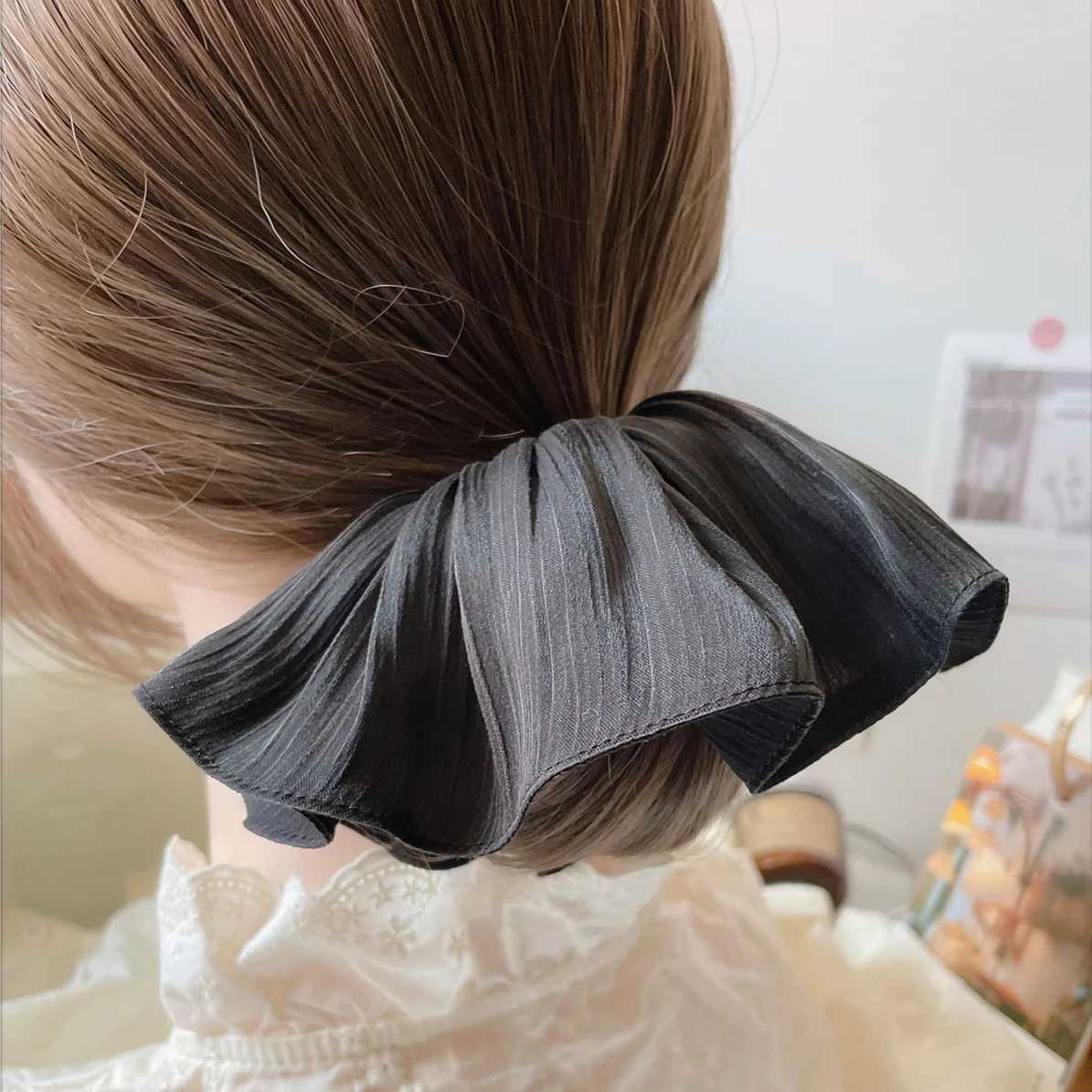 2025 Cute Chiffon Flower Scrunchies Women Girl Ball Elastic Hair Band Accessories Tie Hair Ring Rope Headdress Headwear Ornament H260324