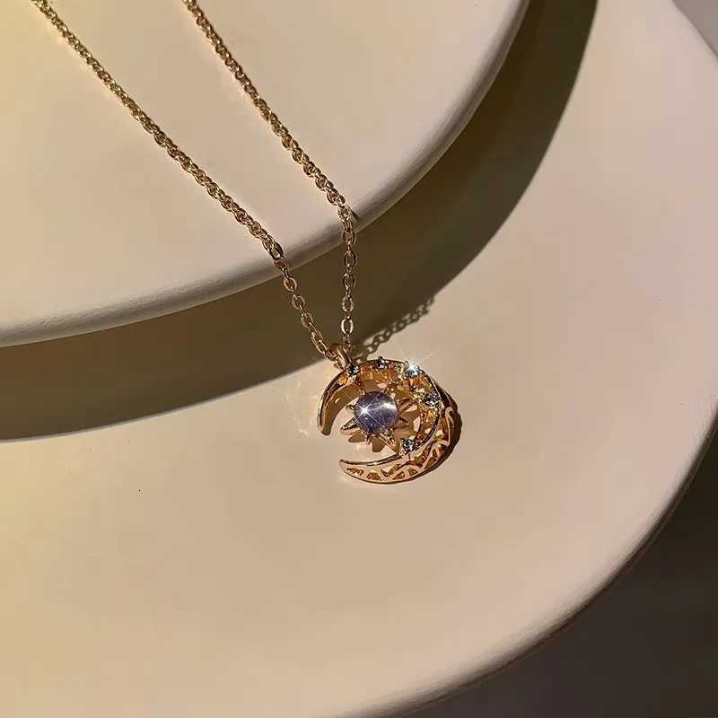 Exquisite Fashion Dream Star and Moon Pendant Necklace for Women Collar Chain Wedding Party Jewelry Gift for Women H260324 - view 3