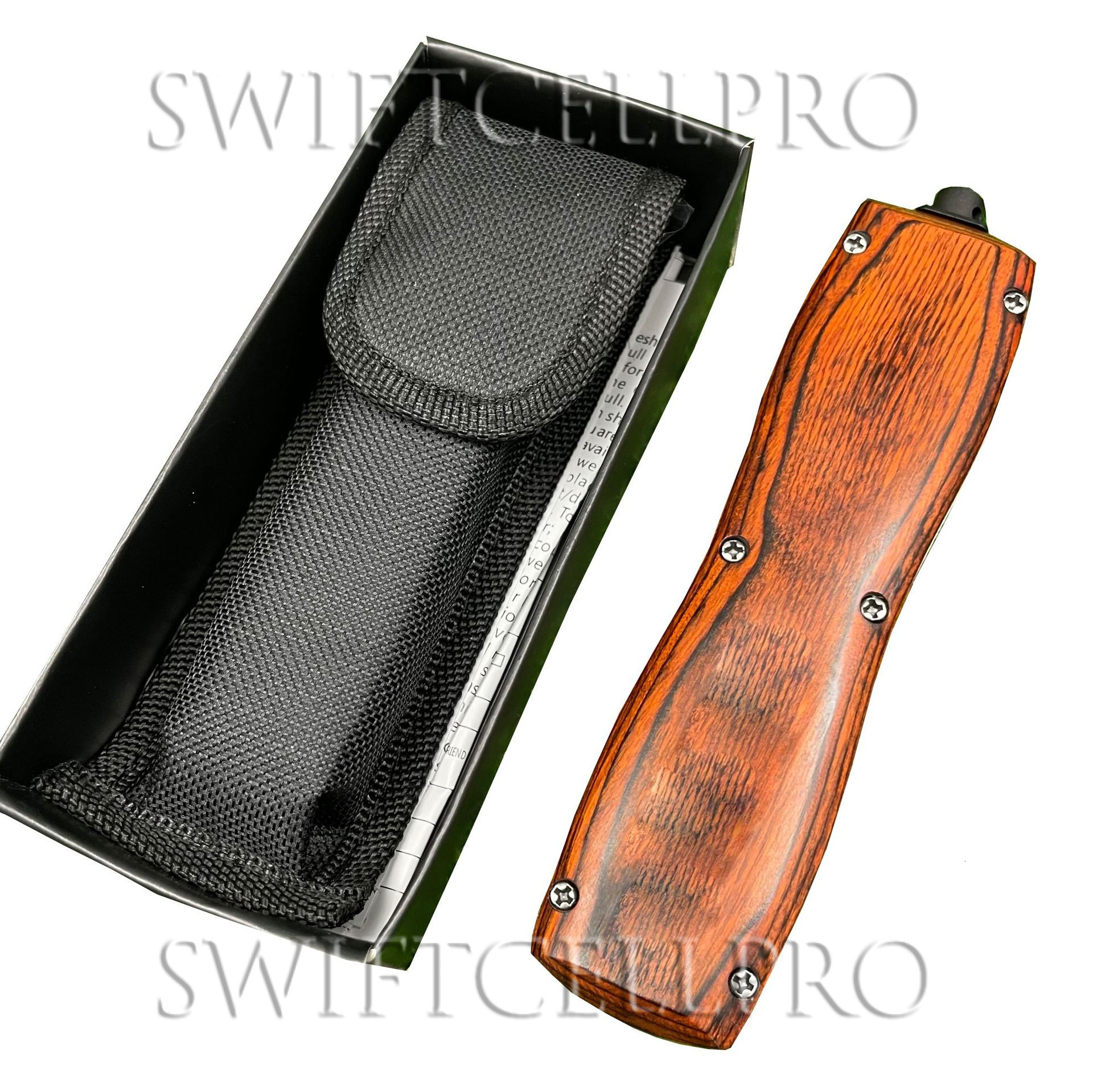 BM3300 INFIDEL OTF Knife Tech 440 Blade Utility Outdoor Camping Hiking Knives Survival Portable Pocket EDC Tools Wood Handle