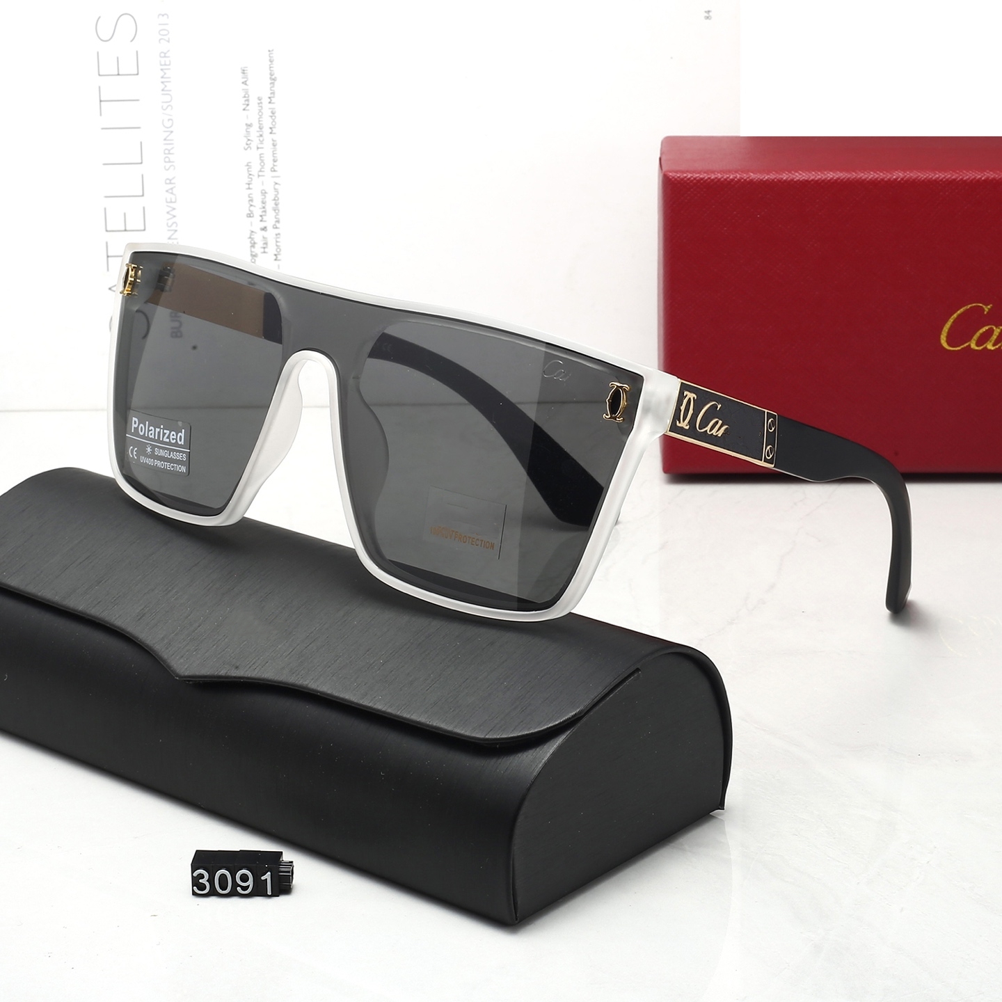 Fashion Classic design Polarized Luxury Sunglasses For Men Women Pilot Sun Glasses UV400 Eyewear Square Frame With box