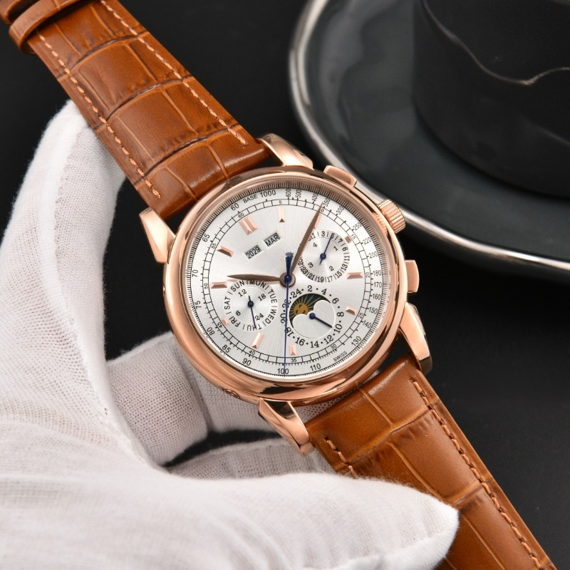 New Color Classic Style High Quality Automatic Mechanical Perpetual Calendar Moon Phases Watches Sapphire Designer Movement Luxury Mens Watch Montre