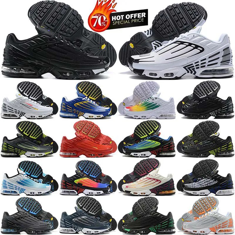 Top Designer Tuned Tn Plus 3 Running Shoes Mens Tn3 Trainers Unity Bred Grey Mesh Black Aqua Red White Sneakers Laser Blue tns Atlanta Terrascape Sunset Pulse Sneakers