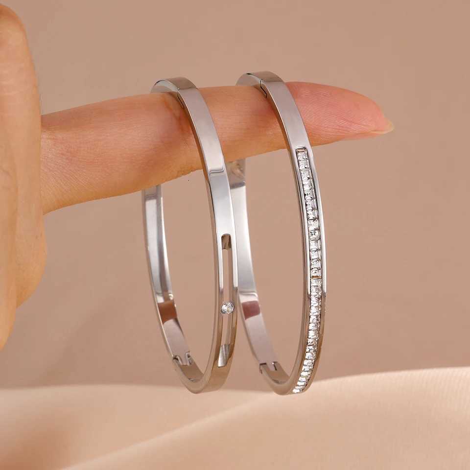 Yupsk Exquisite Sparkling Crystal Zircon 2Pcs Set for Women Minimalist Fashion Stainless Steel Jewelry Gift H260323 - view 3