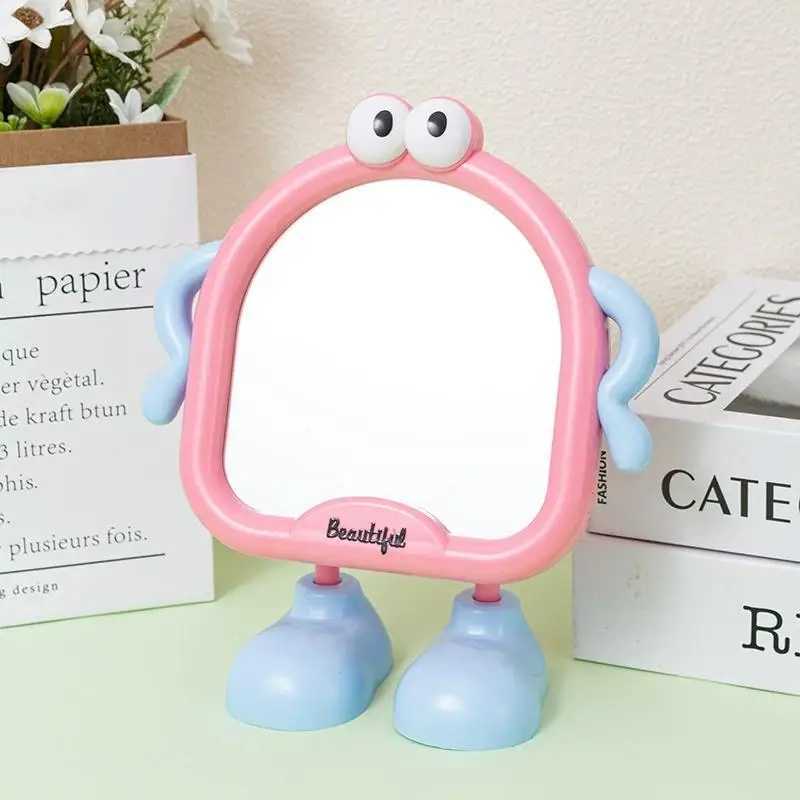 Big Eyes Cute Makeup Mirror Decorative Mirrors Desktop Bedroom Home Student Dormitory Portable Small Mirror Adjustable Angle H260324