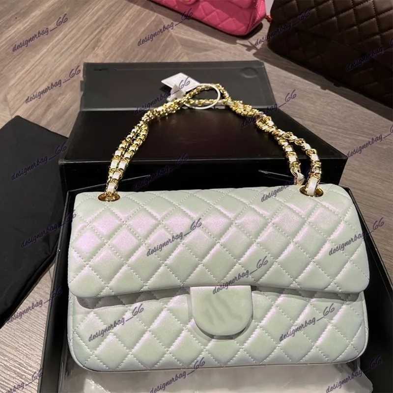 2026Cc Bag Iridescent Pink Pearl Of Classical Luxury Designers Chain Crossbody Bag With Silver Metal Hardware Double Flap Shoulder Handbag More Pocket On The bag