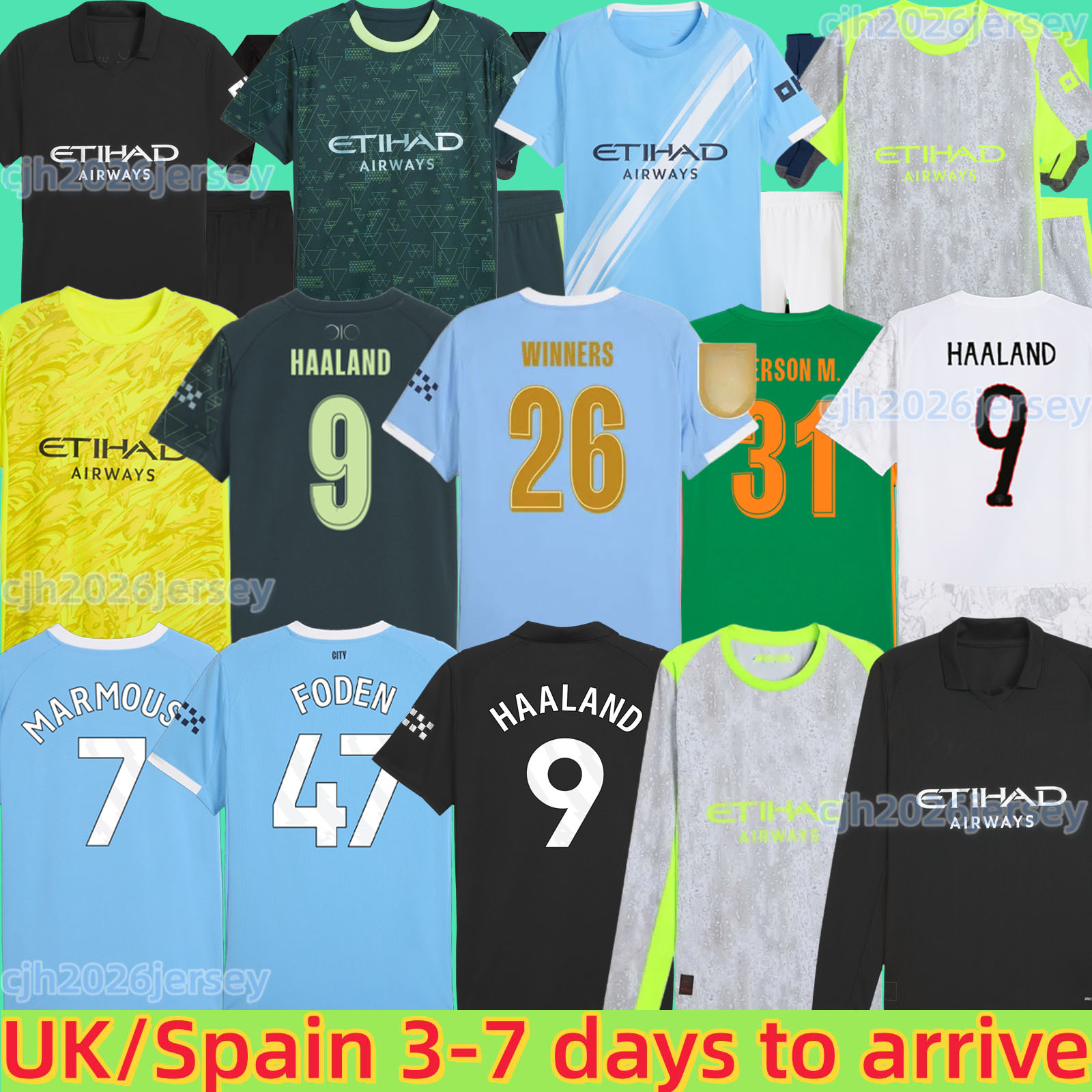 25 26 HAALAND SEMENYO soccer jerseys FODEN MARMOUSH DOKU Cherki KOVACIC GVARDIOL RODRIGO Reijnders football shirt men kids kits goalkeeper pink DONNARUMMA 999
