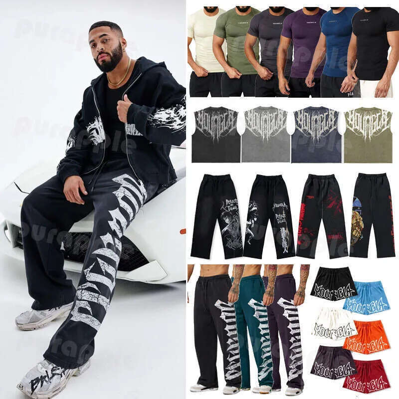 Neat Men's Pants Mens T-Shirts YOUNG LA fashion brand high street sweatpants essential Jogger Training gym sports fitness casual straight leg slacks