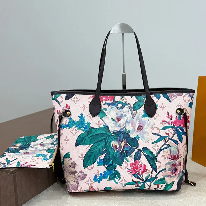 2026 Designer bags handbag wallet Fashion Leather messenger old flower Brown lattice MM shoulder Women Bags High Capacity Composite Shopping bag