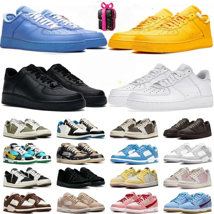 free shipping airforcee 1 one af1s running shoes forc 1 white black panda utility flax wheat mens trainers deisgner outdoor sports sneakers men women walking