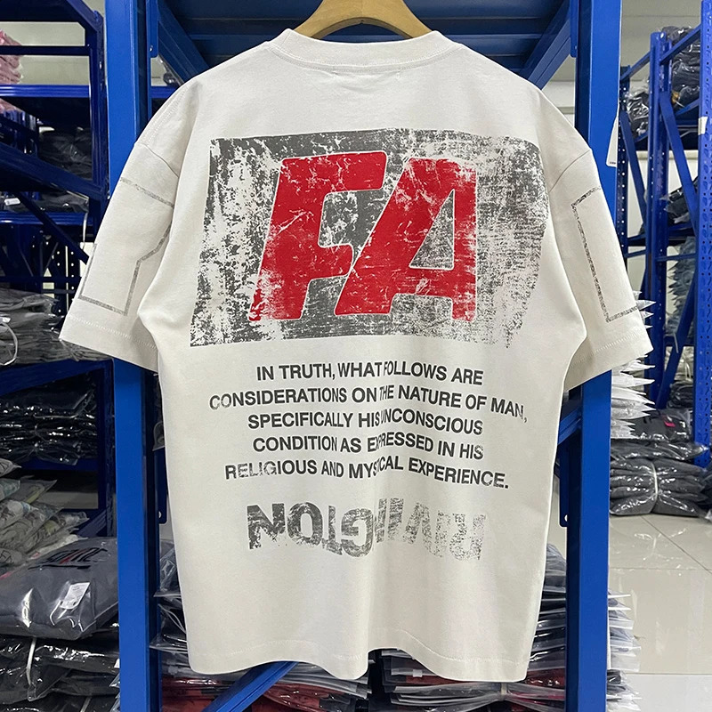 2026 Summer Vintage Washed Black RRR123 T Shirt Men Women Quality Oversized Tee Tops Graphics Print Short Sleeve T-Shirt 260304