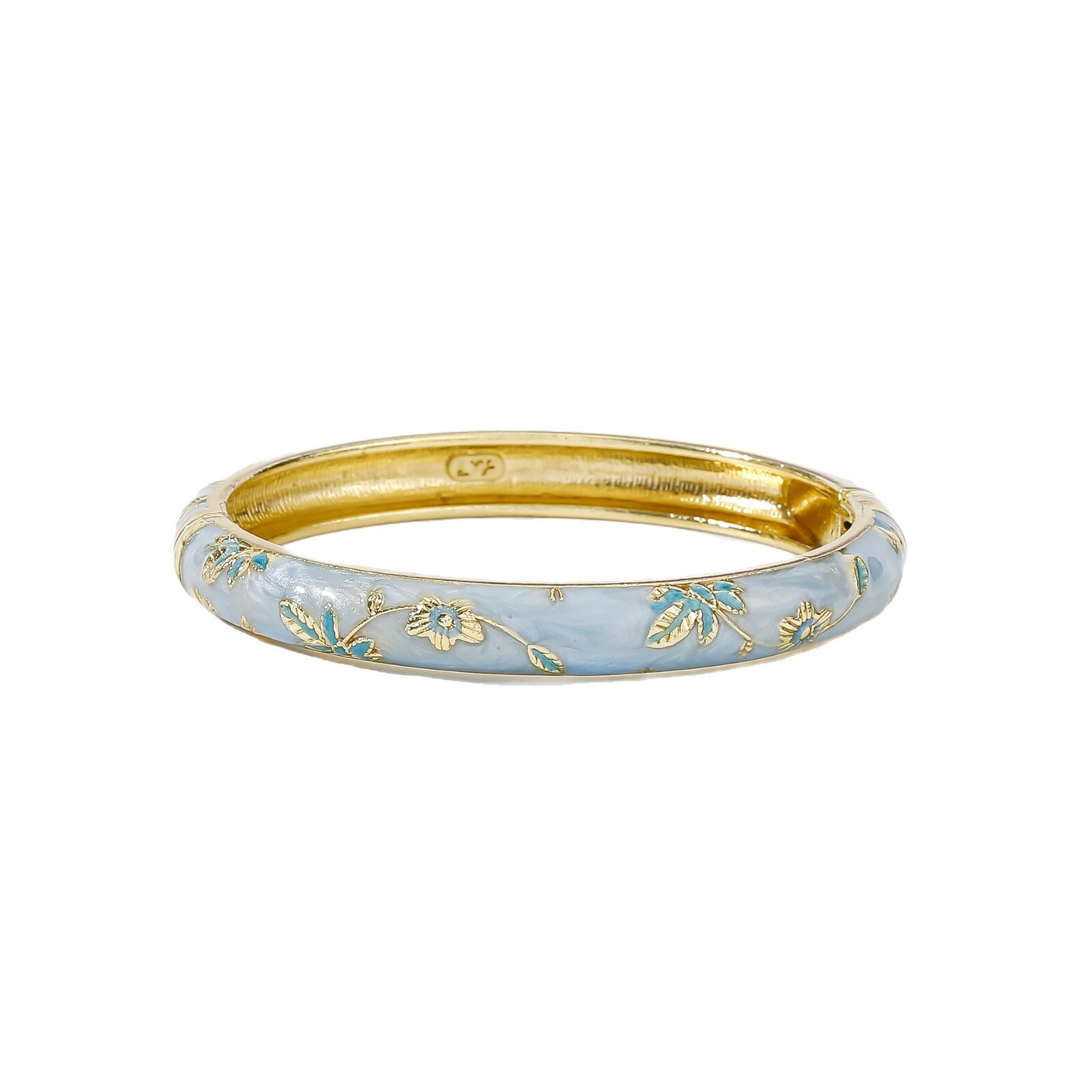 Old Beijing Zinc Alloy Palace Museum Vintage Travel Souvenir, Enamel Fine Floral Pattern Women's Bracelet, Fresh and Delicate