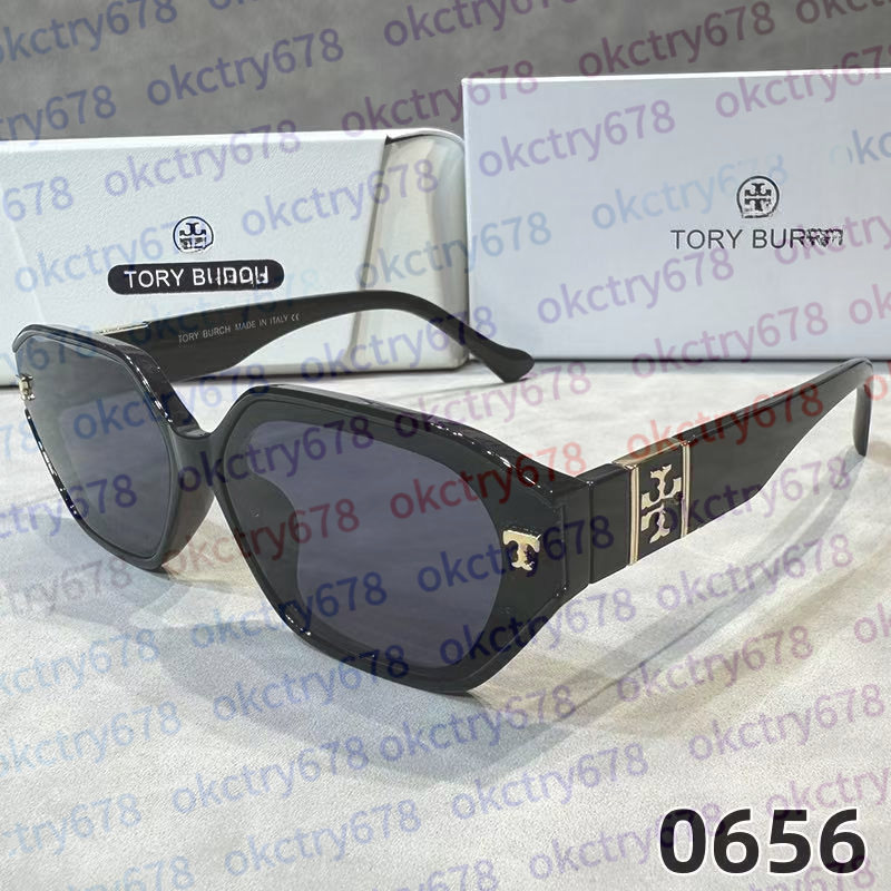 Designer TORY Sunglasses Fashion Women's Polygon Glasses Cat's Eye Large Frame Plate Full Frame Sunglasses Men's Fashion Lunettes de Soleil