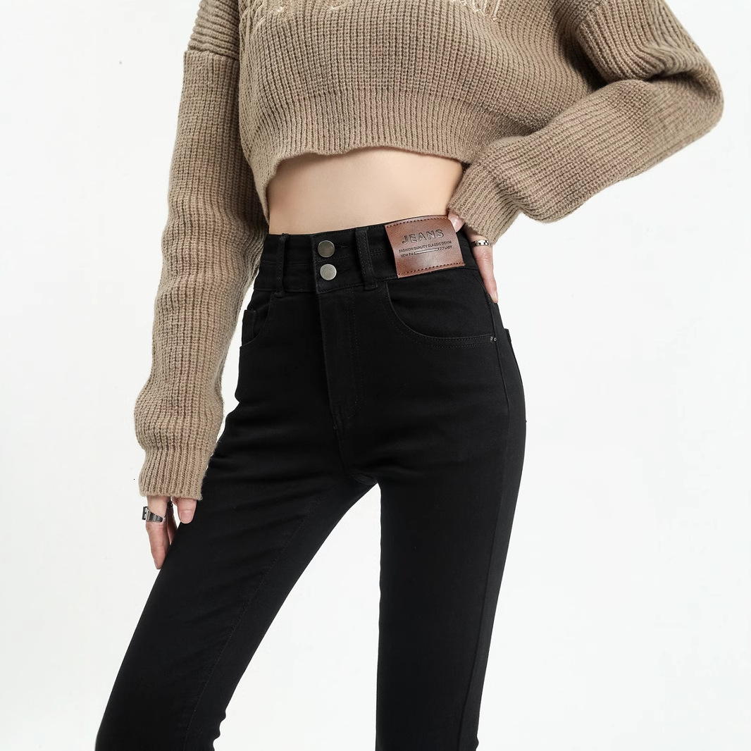 Black Skinny Jeans For Women Designer Pants 2026 Spring New Style Slim-fit Pencil Pants Slimming And Stretchy To Be Paired With Boots
