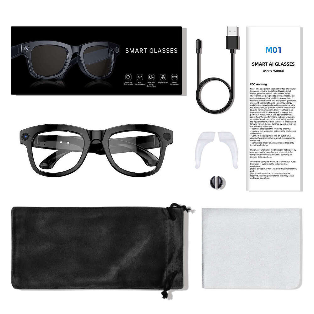 M01pro Smart AI Glasses, 8MP HD Camera, Image Recognition, AI Translation, Bluetooth Audio, Intelligent Recording Wearable Glasses CKS