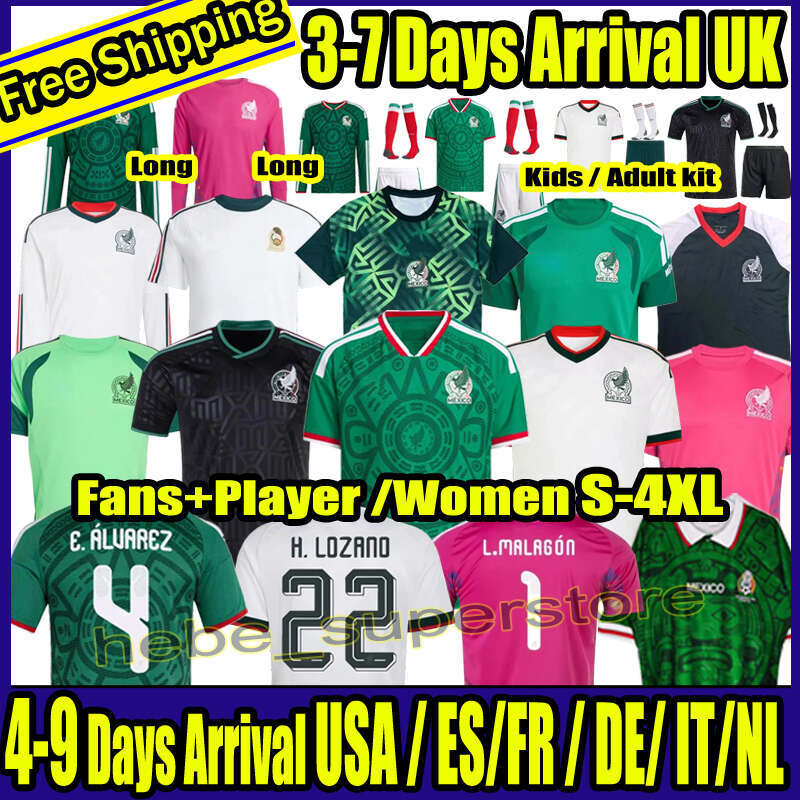 S-4XL New 20226 2027 Mexico Gold Cup Soccer Jerseys 26 27 CHICHARITO GIMENEZ H.LOZANO HOME AWAY Football Shirt Mexique E. ALVAREZ A.VEGA RAUL Men Woman KidS KiT Green